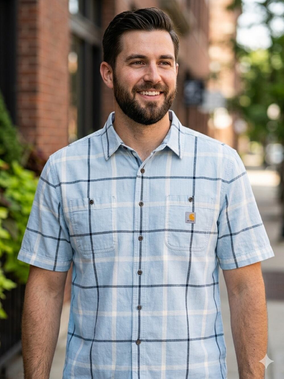 Carhartt Relaxed Fit Plaid Shirt Stretch Utility Street Gorpcore